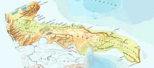 Mapa físico de Puglia